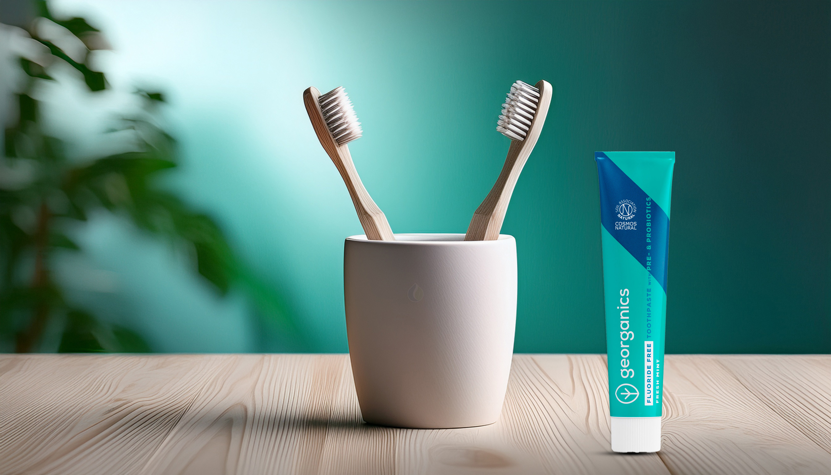 Georganics pre- and probiotics toothpaste with bamboo toothbrushes – natural fluoride-free oral care